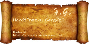 Horánszky Gergő névjegykártya